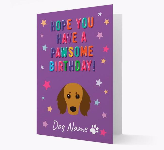 Personalised Card 'Hope You Have A Pawesome Birthday' with {breedCommonName} Icon